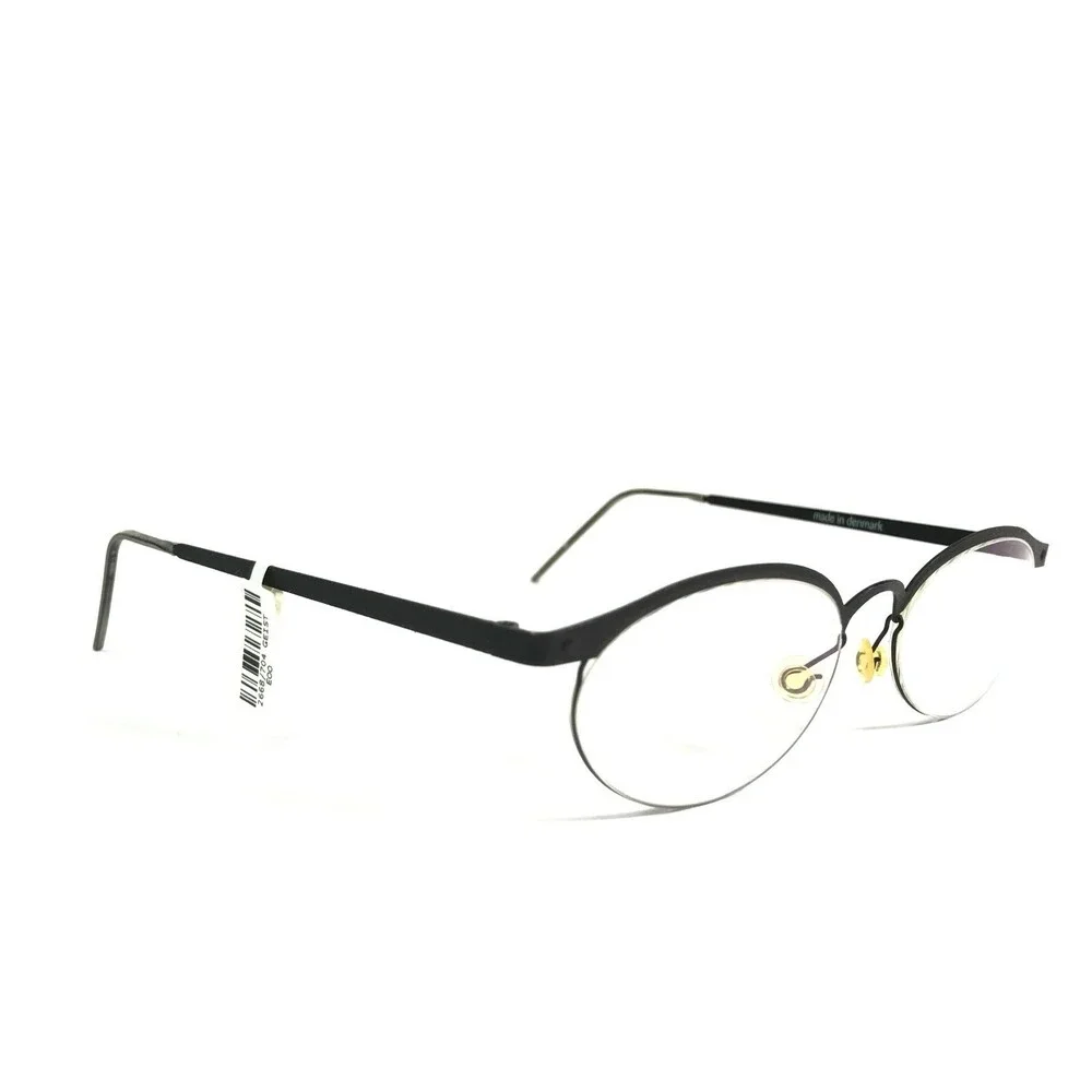It's Titanium 604 Eyeglasses Frames Black Round Oval Full Rim 47-15-130